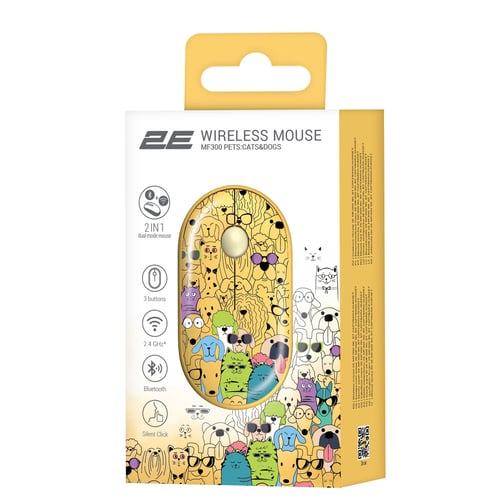 Мышь 2E MF300 Silent WL BT PETS:CATS