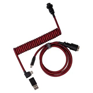 Cabel Type-A/Type-C Keychron Premium Coiled Aviator Cable-Angled Red