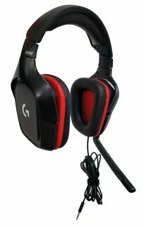 LOGITECH G332 simli o'yin eshitish vositasi-teri-qora / qizil-3.5 MM