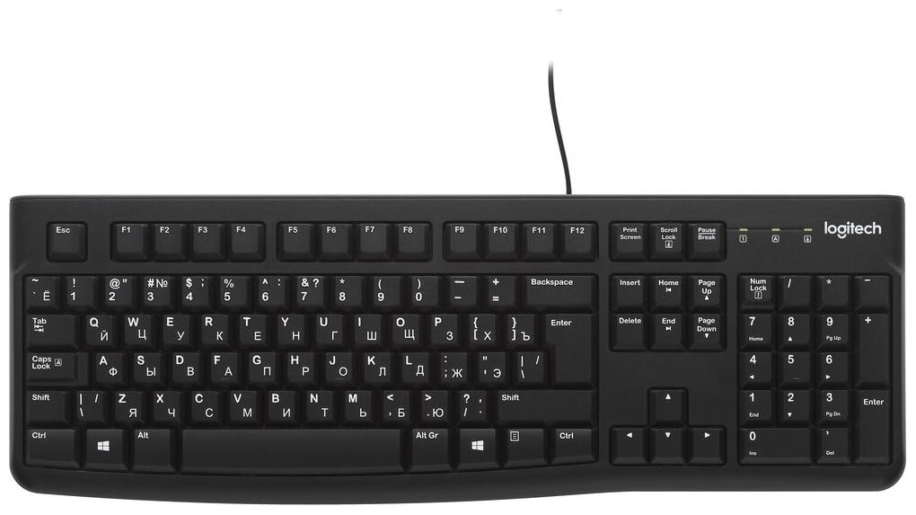 LOGITECH K120 Corded Keyboard - BLACK - USB - RUS