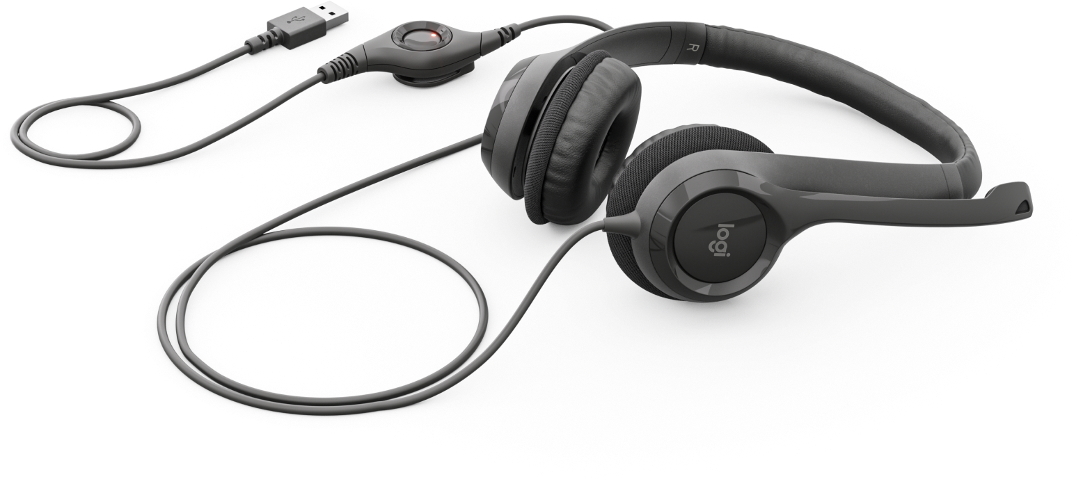LOGITECH H390 simli eshitish vositasi-qora-USB