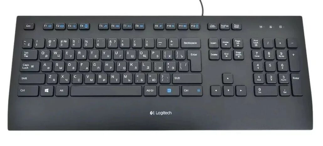 LOGITECH K280e Corded Keyboard - BLACK - USB - RUS - B2B