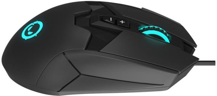 LORGAR Stricter 579, Игровая мышь, 9 programmable buttons, Pixart PMW3336 sensor, DPI up to 12 000, 50 million clicks buttons lifespan, 2 switches, built-in display, 1.8m USB soft silicone cable, Matt UV coating with glossy parts and RGB lights with