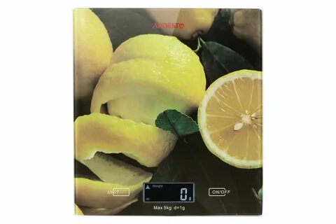Весы кухонные Ardesto scales for kitchen Lemon 5кг, AAAx2 included, glass, colorful, SCK-893LEMON