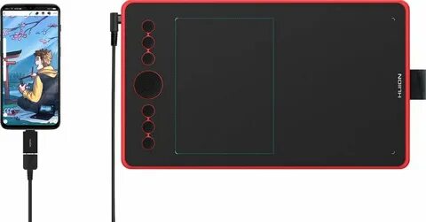 Графический планшет Huion Inspiroy Ink H320M, Coral red