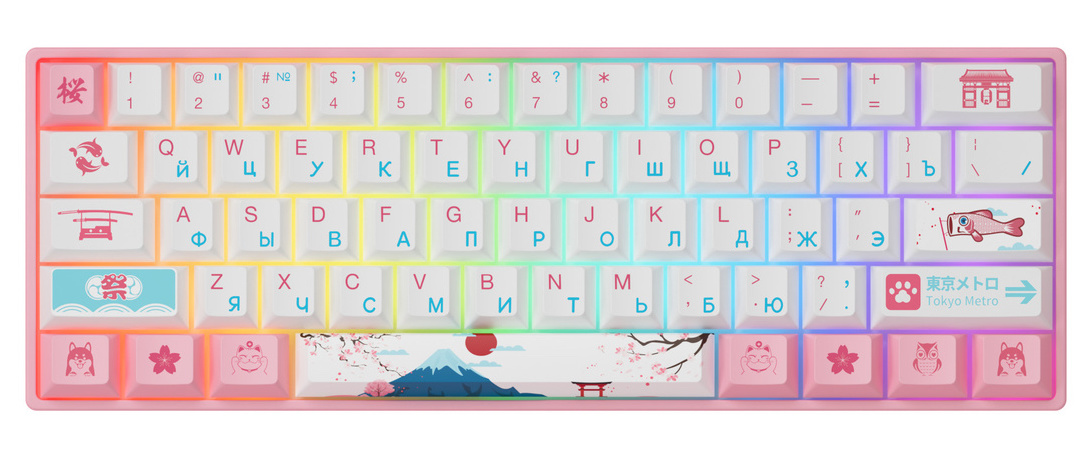 Клавиатура Akko 3061S World Tour Tokyo R2 RGB Hotswappable CS Jelly Pink RGB