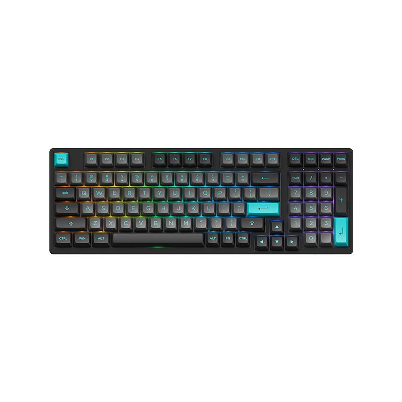 Клавиатура Akko 3098B Black&Cyan CS Silver RGB