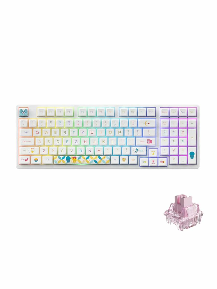 Клавиатура Akko 3098B Doraemon Rainbow CS Jelly Pink RGB