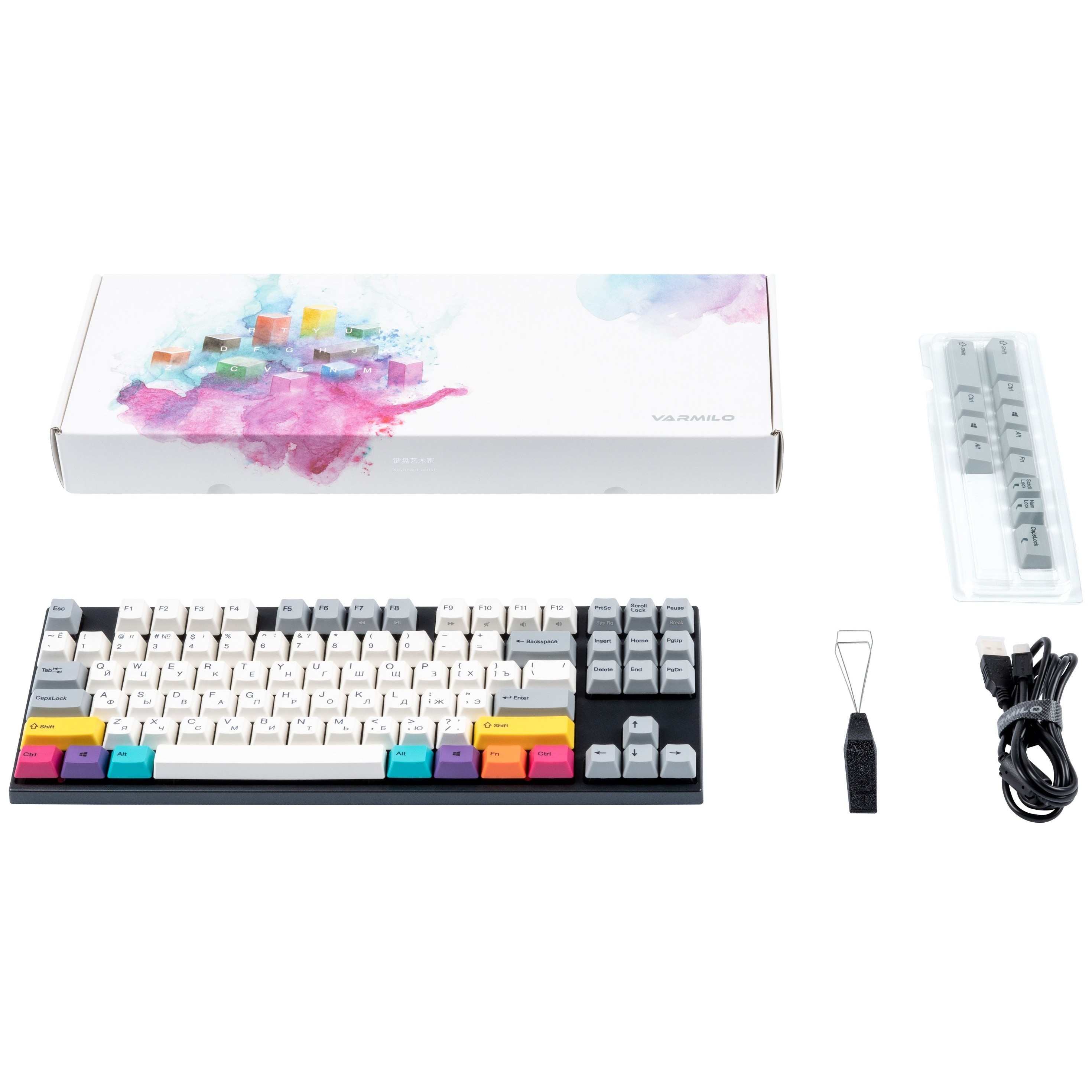 Клавиатура Varmilo MA87M V2 CMYK, EC Sakura V2,RU