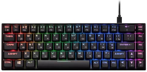 O'yin klaviaturasi 2e GAMING KG380 RGB 68KEY Gateron Red Switch BT / USB Black Ukr