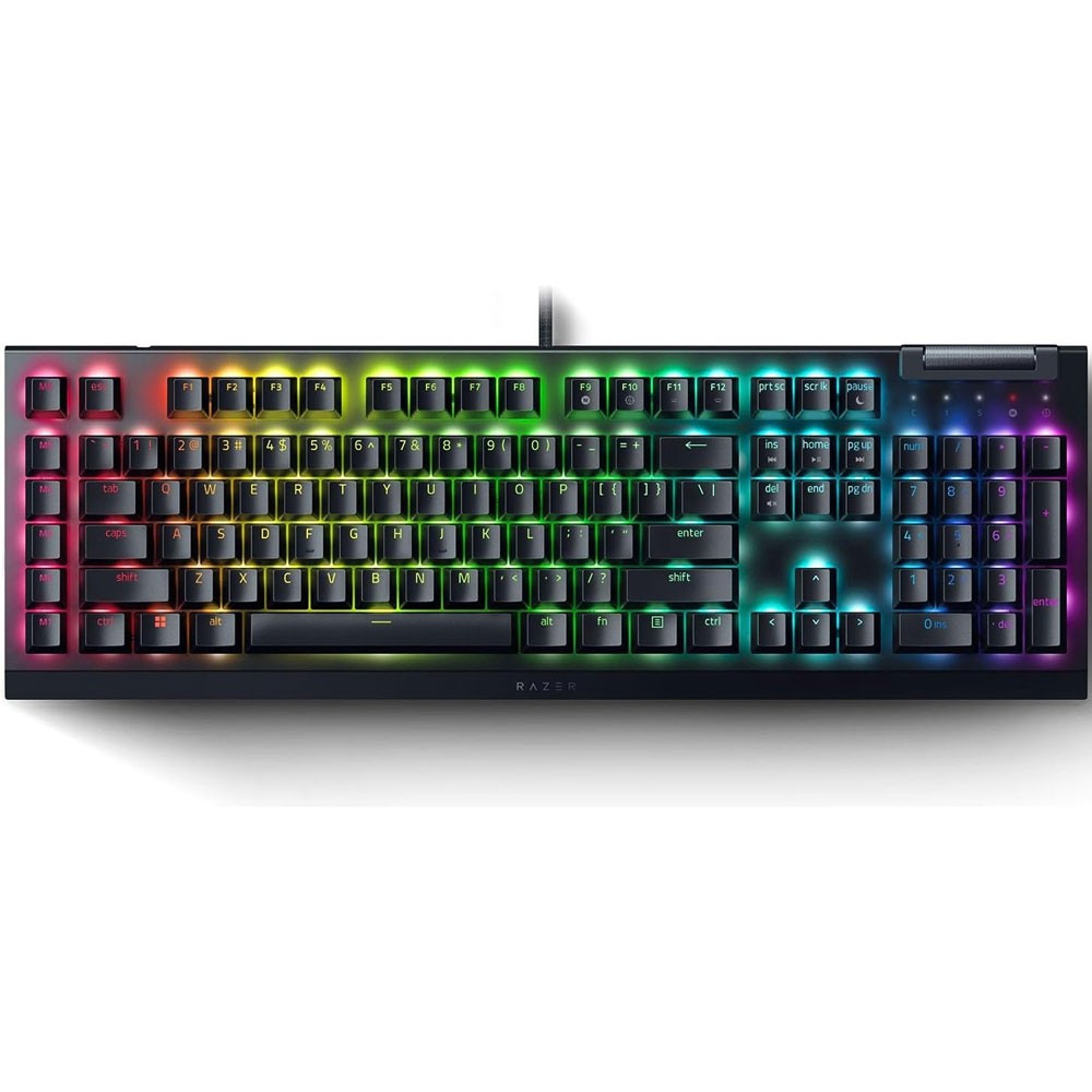 Клавиатура проводная Razer Keyboard mechanical BlackWidow V4, 114key, Yellow Switch, USB-A, EN/RU, RGB, black