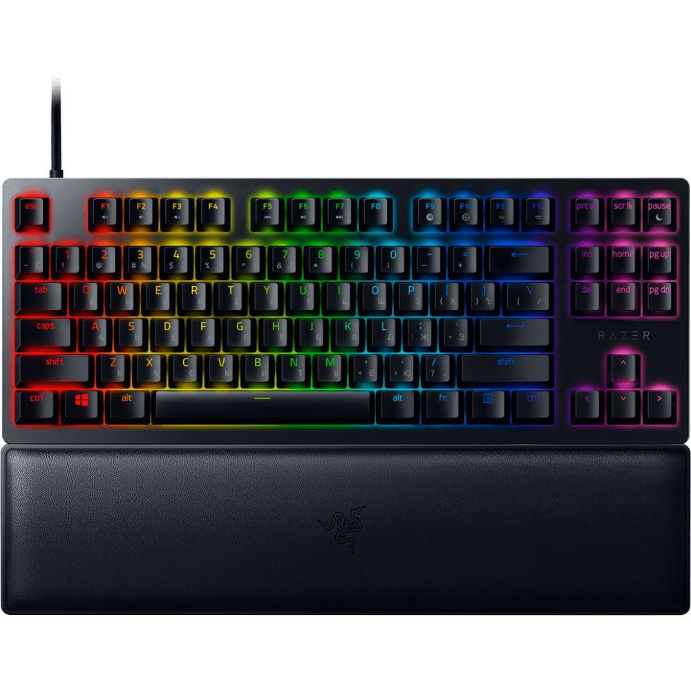 Клавиатура проводная Razer Keyboard mechanical Huntsman V2 TKL 87key, Red Switch, USB-A, EN/RU, RGB, black