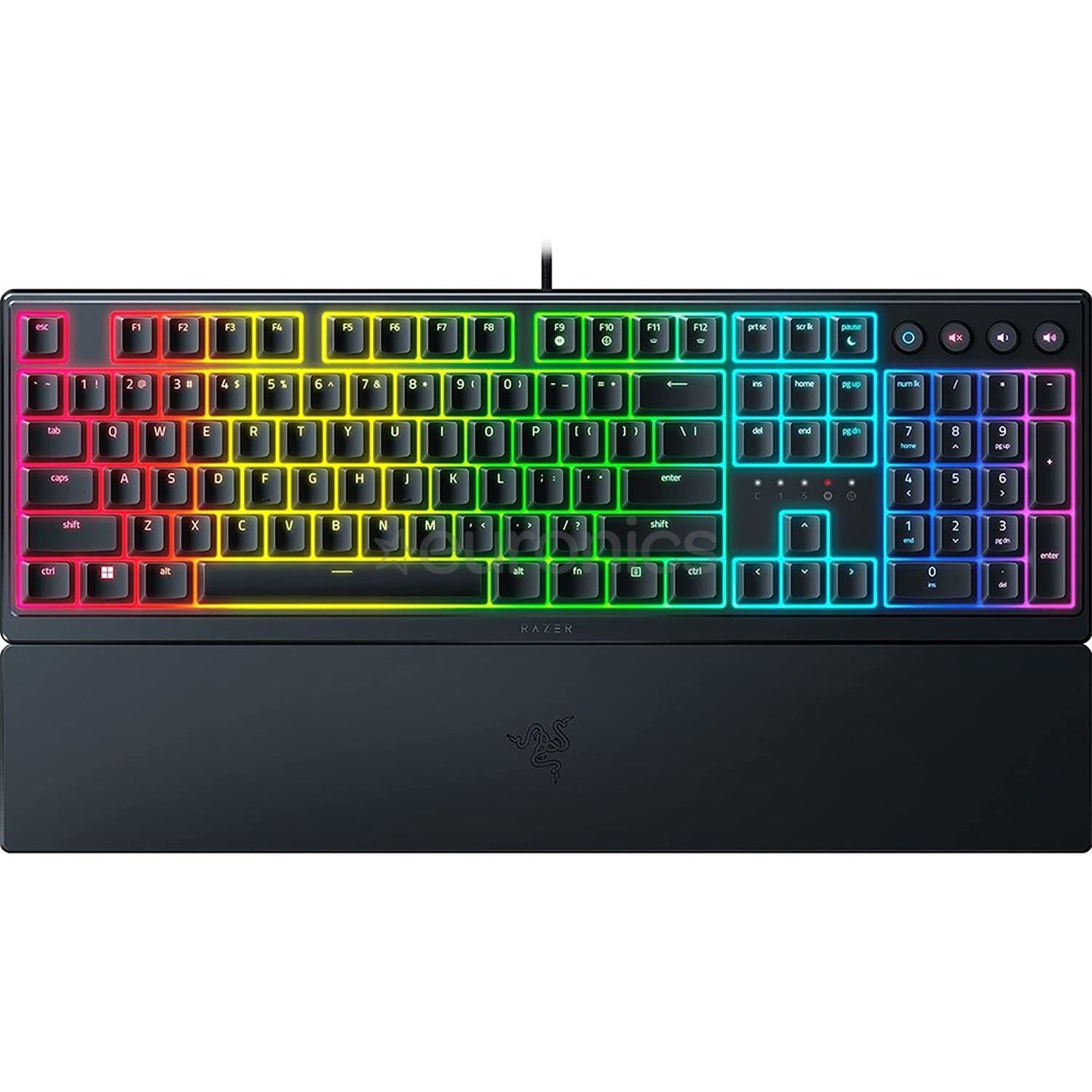 Клавиатура проводная Razer Keyboard mechanical Ornata V3 TKL 84key, Mecha-Membrane Switch, USB-A, EN/RU, RGB, black