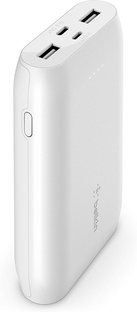 Портативное зарядное устройство Power Bank Belkin 20000mAh, 30W, PD, USB-A, USB-C, white