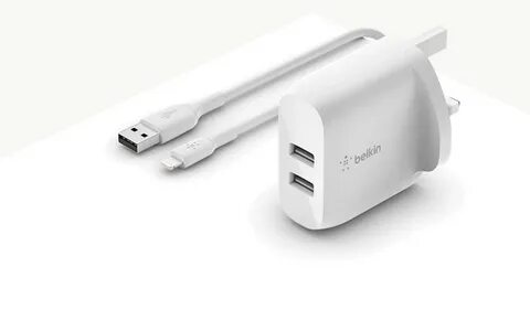 Сетевое ЗУ Belkin Home Charger 24W DUAL USB 2.4A, white