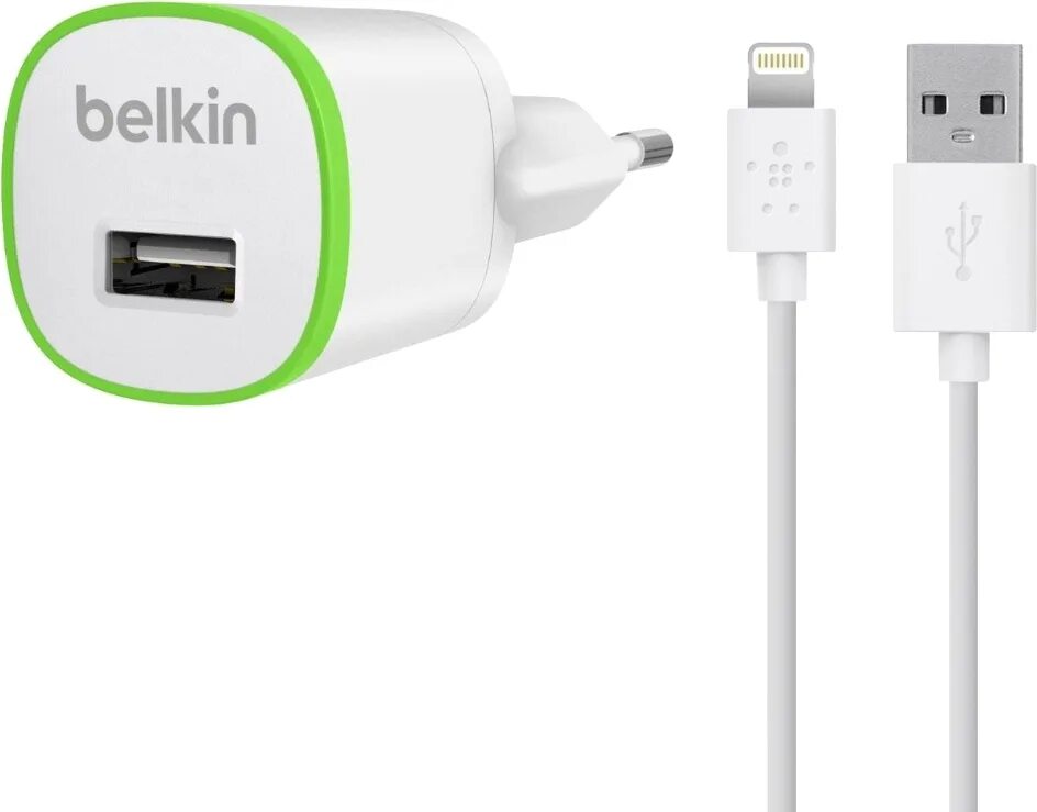 Сетевое ЗУ Belkin Home Charger USB 1A, Lightning 1.2m, white
