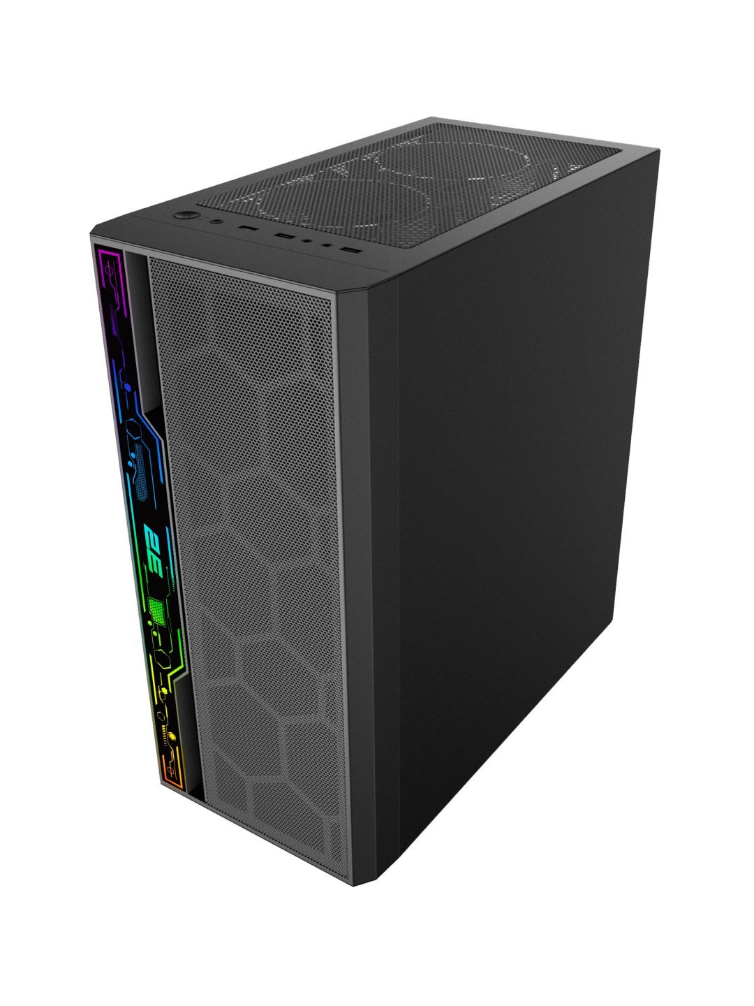 Корпус ПК 2E GAMING SPERO (G2052) MidT,2xUSB2;0,1xUSB3;0, 1x120ARGB, RGB ribbon, glass (side panel), without PSU, black