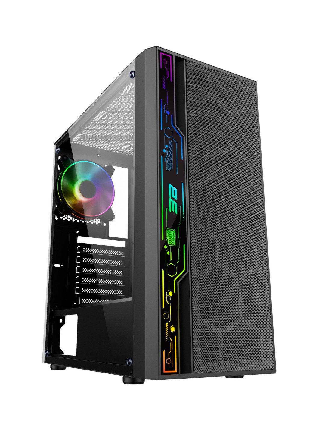 Корпус ПК 2E GAMING SPERO (G2052) MidT,2xUSB2;0,1xUSB3;0, 1x120ARGB, RGB ribbon, glass (side panel), without PSU, black