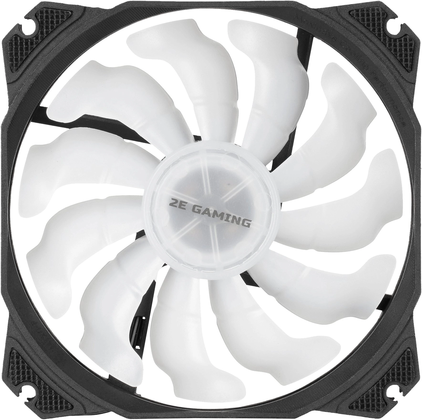 Корпусный вентилятор 2E GAMING AIR COOL (ACF120PW-RGB), 120мм,2510-4PIN, белые лопасти, черная рамка