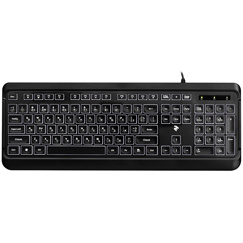 Клавиатура 2E KS120 White backlight USB Black
