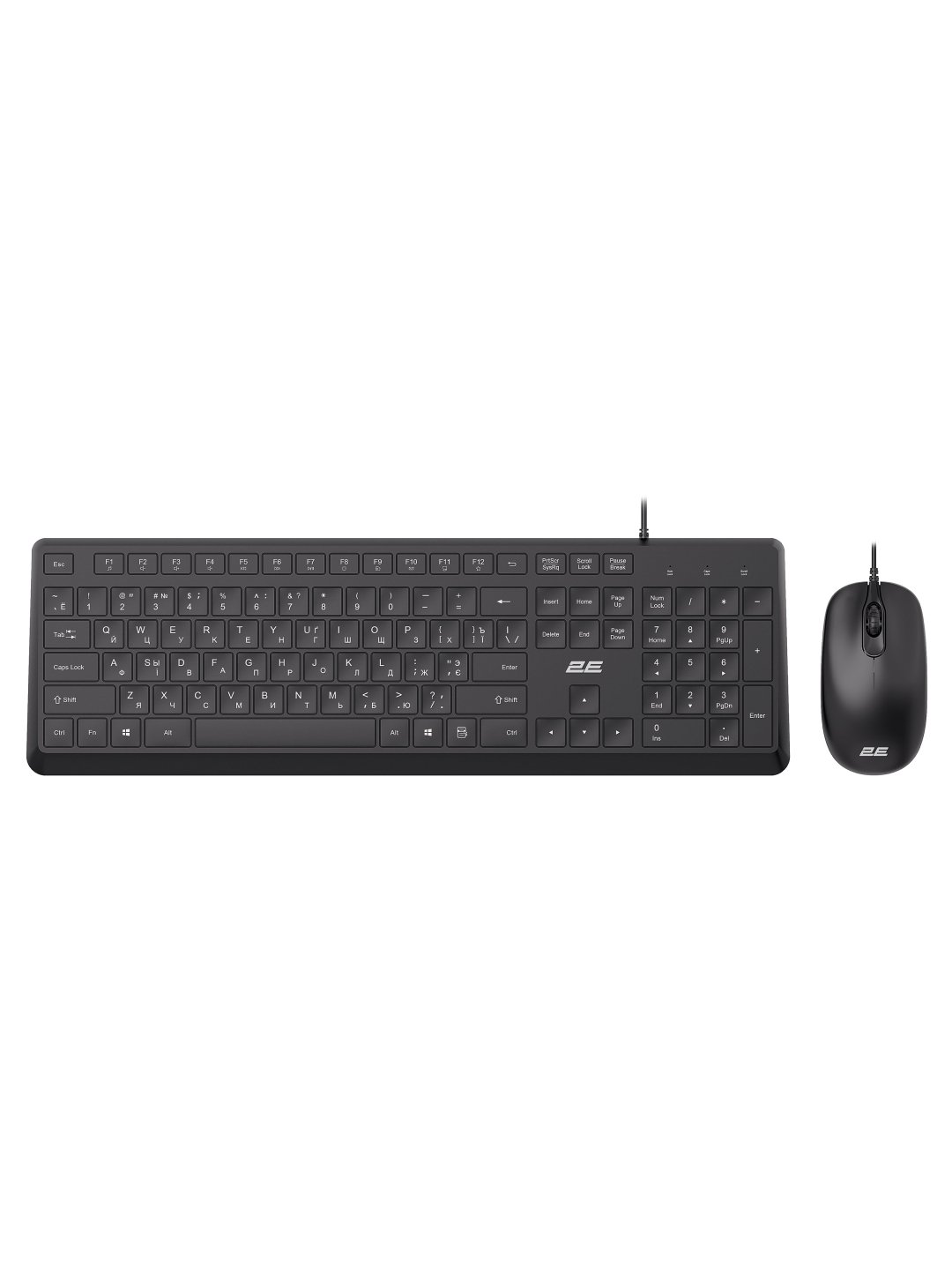 Комплект 2Е MK405 USB Black Low Profile