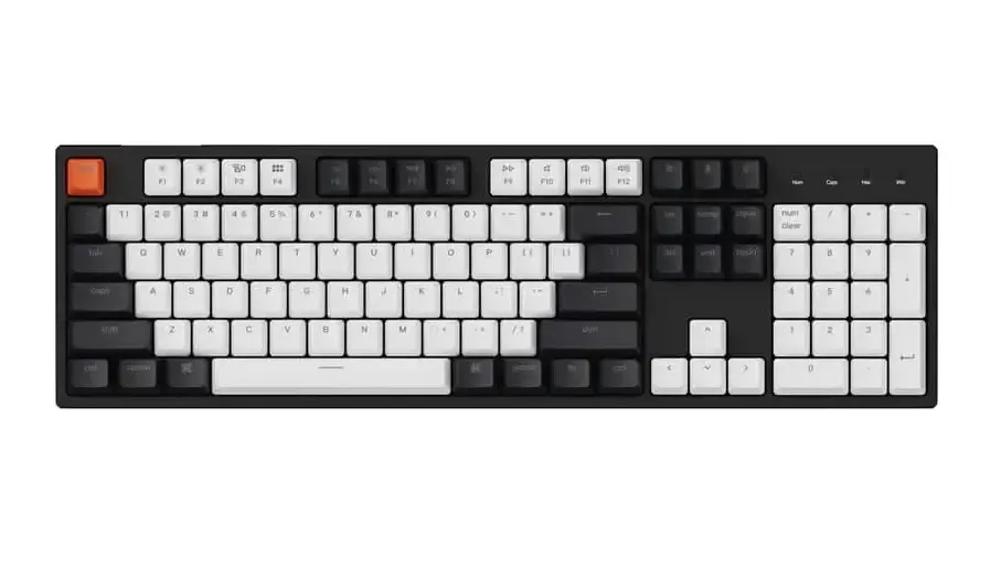 Механическая клавиатура Keychron C2 104Key, Gateron G Pro Red, USB-A, EN/UKR, White Led, Black
