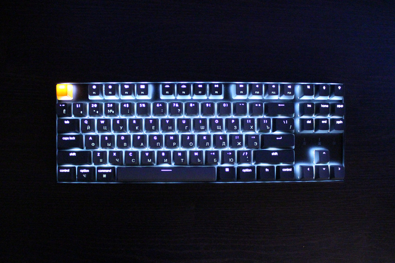Клавиатура Keychron K8 87 Key Gateron G pro Blue White Led Hot-swap Black