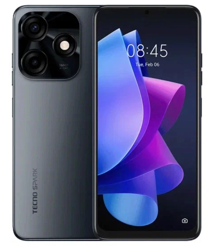TECNO Spark 10C 4/128GB Qora Smartfoni + quloqchinlar sovg'aga!