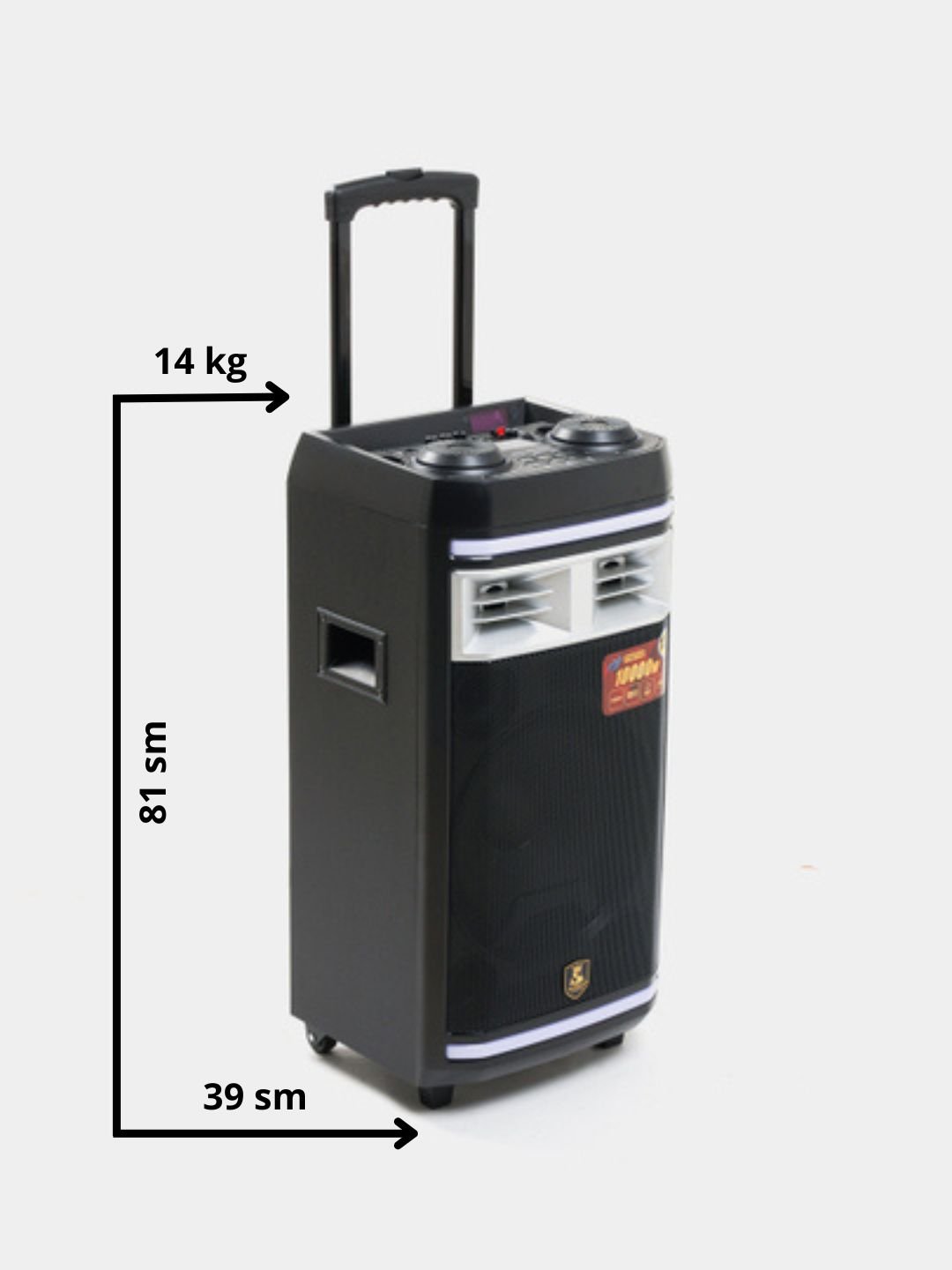 Kolonka Avcrowns CH-126, simsiz mikrofonlar bilan Black