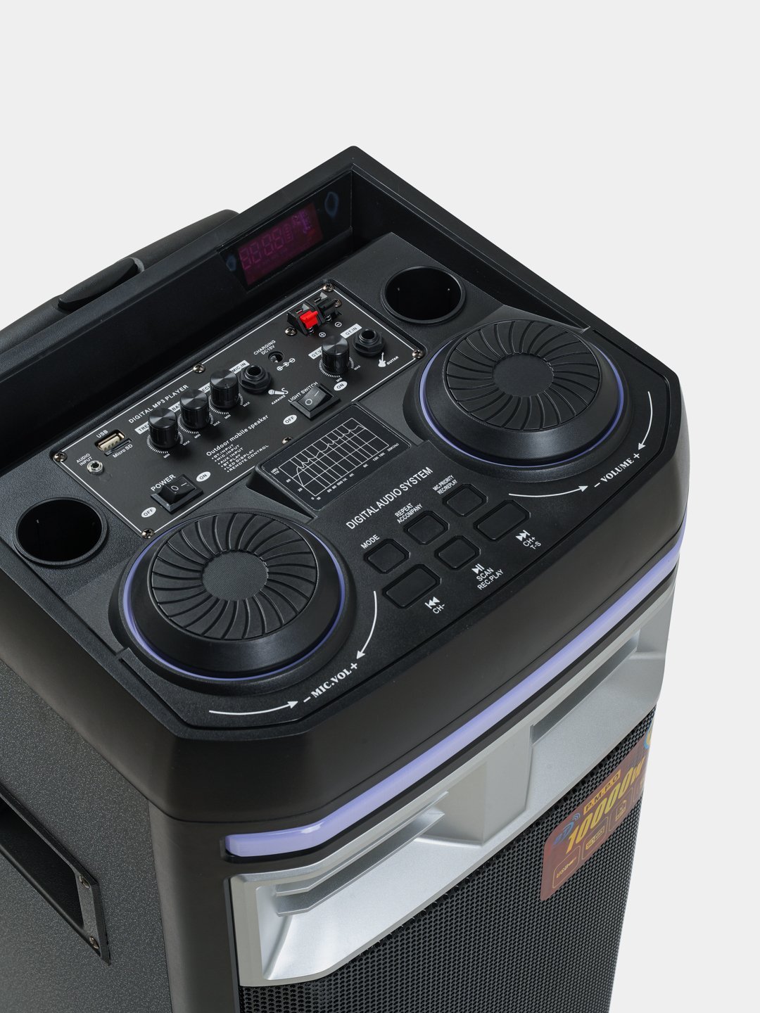Kolonka Avcrowns CH-126, simsiz mikrofonlar bilan Black