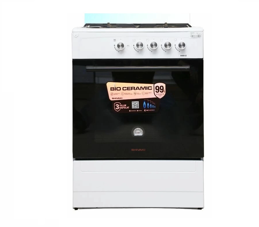 Бытовая газовая плита: Shivaki, 6400-G ПНО 4Г White