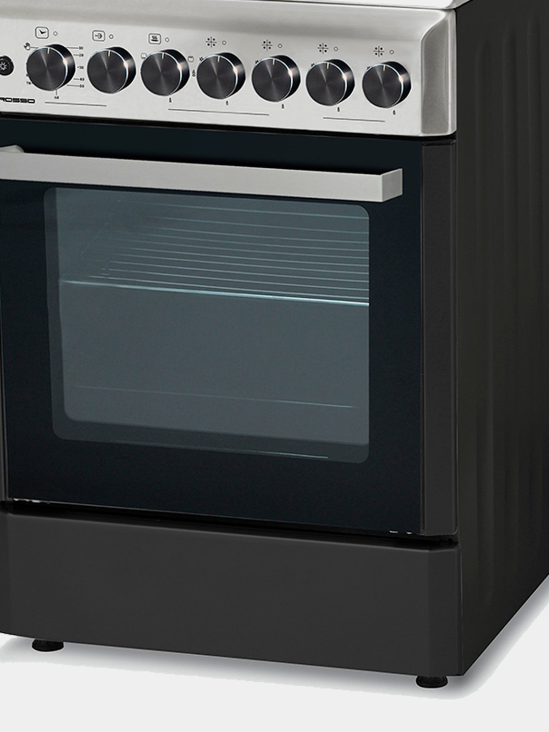 Maishiy gaz plitasi: ROSSO, andalusiya 40 inox / kumush rangli kumush inox, gofrirovka qilingan quti