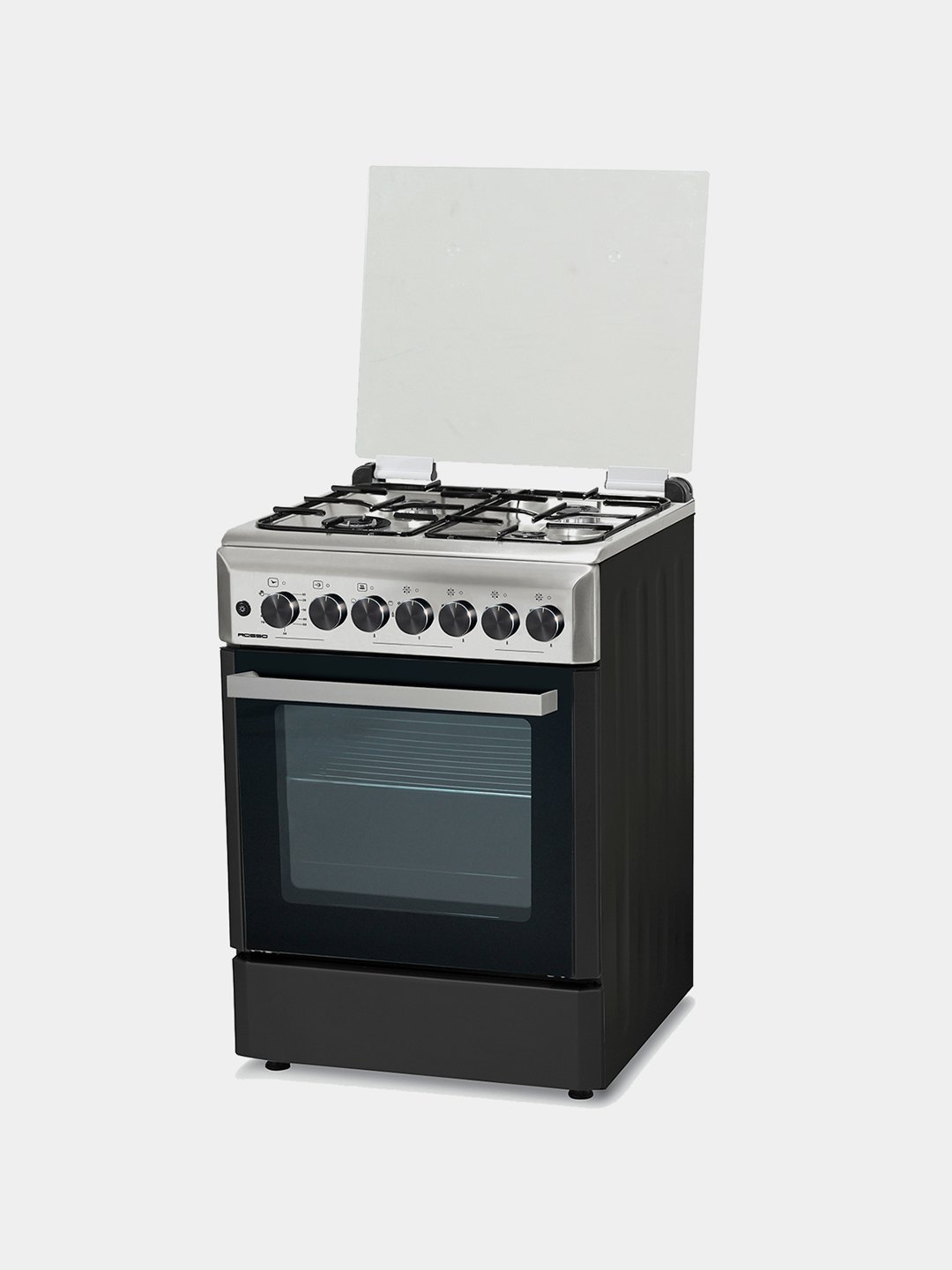 Бытовая газовая плита: ROSSO, andalusiya 40 inox/black  черный inox, гофрокоробка