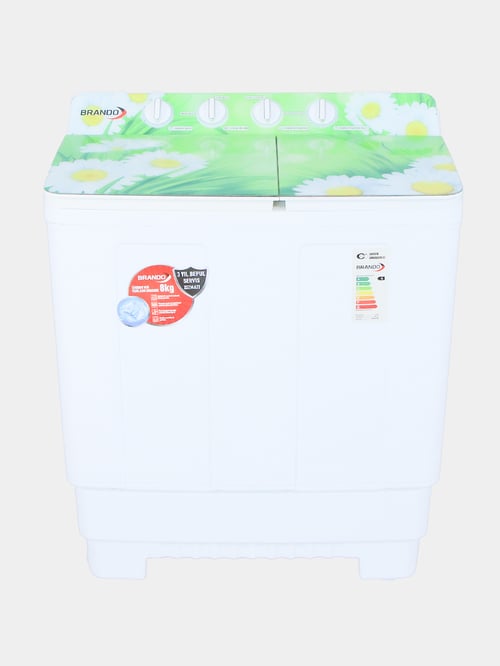 Стиральная машина Brando BRWM-TT8-SS, 8kg, полуавтомат, White