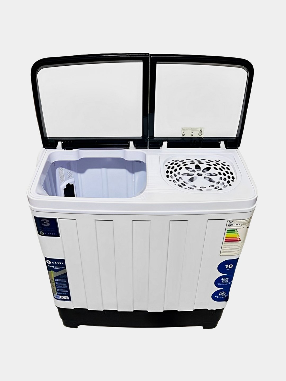 Yarim avtomatik kir yuvish mashinasi ELITE WM-5168 10 kg, Black-White