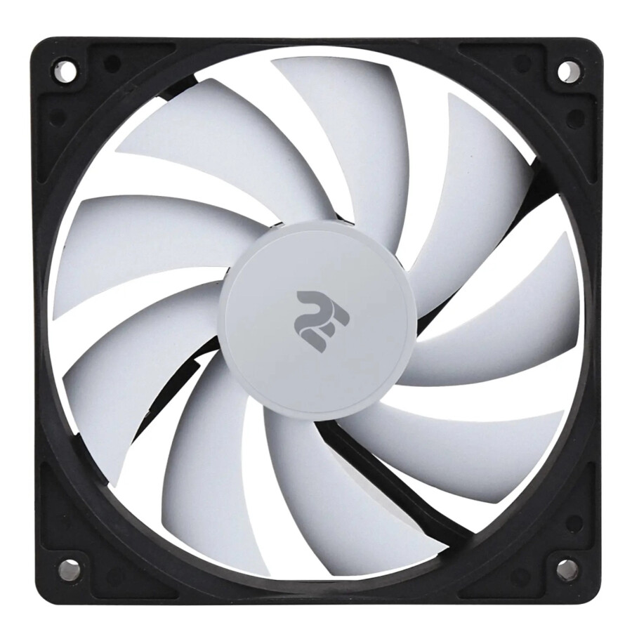 Корпусной вентилятор 2E OEM (F120-S), 120мм, 3pin, белые лопасти, черная рамка