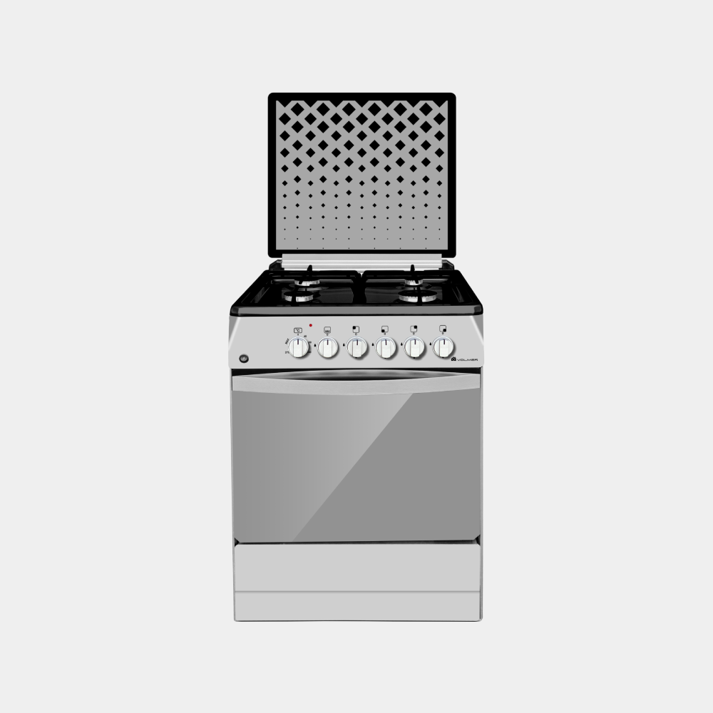 Газовая плита VOLMER-1505BL Black, чугунная
