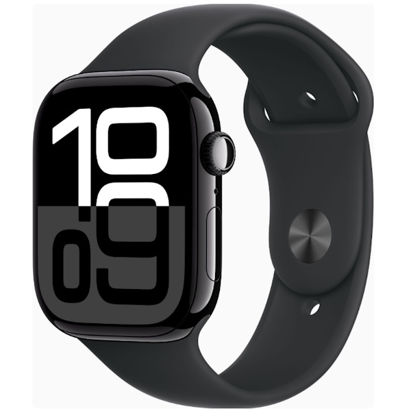 Умные часы Apple Watch Series 10 42 мм GPS, Jet Black Aluminum Case with Black Sport Band (S/M)