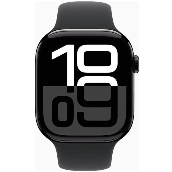 Умные часы Apple Watch Series 10 42 мм GPS, Jet Black Aluminum Case with Black Sport Band (S/M)