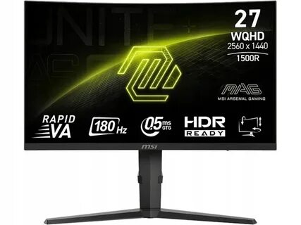Монитор  MSI - 27" MAG275CQRF QD E2 Curved Gaming, WQHD (2560x1440) Black