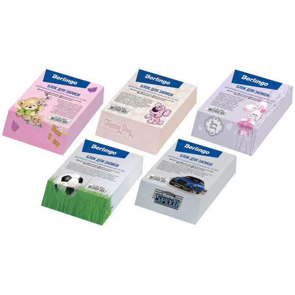 Блок для записи Berlingo "Kids Series" декоративный на склейке 9х11х3см, 5 дизайнов в ассортименте