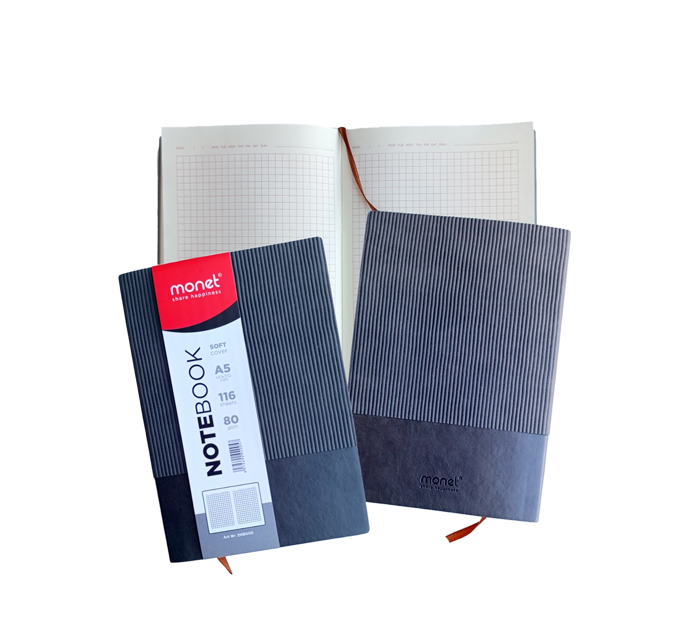 Bloknot Monet 2NB005, A5, katakli, 116 bet, 80 g/m²