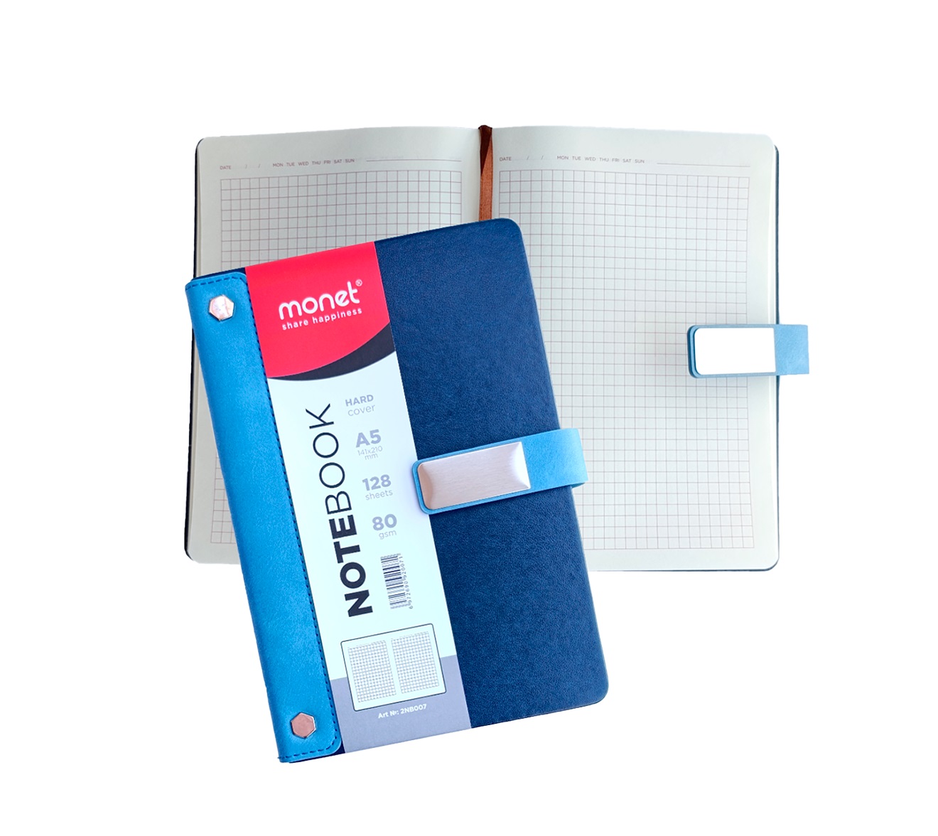 Bloknot Monet 2NB007, A5, katakli, 128 bet, 80 g/m²