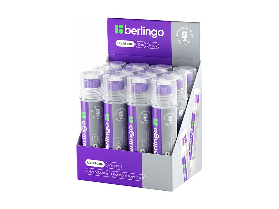 Berlingo kantselyariya yelimi, silikon aplikatorli, 50ml