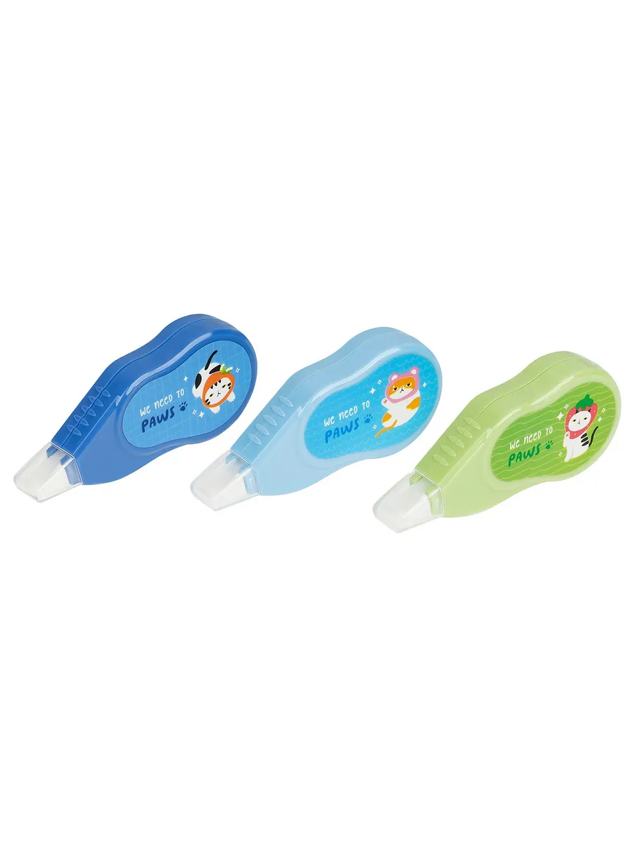 Корректирующая лента MESHU "Relax cat", 5 мм × 3 м, дисплей-бокс, ассорти 18 шт