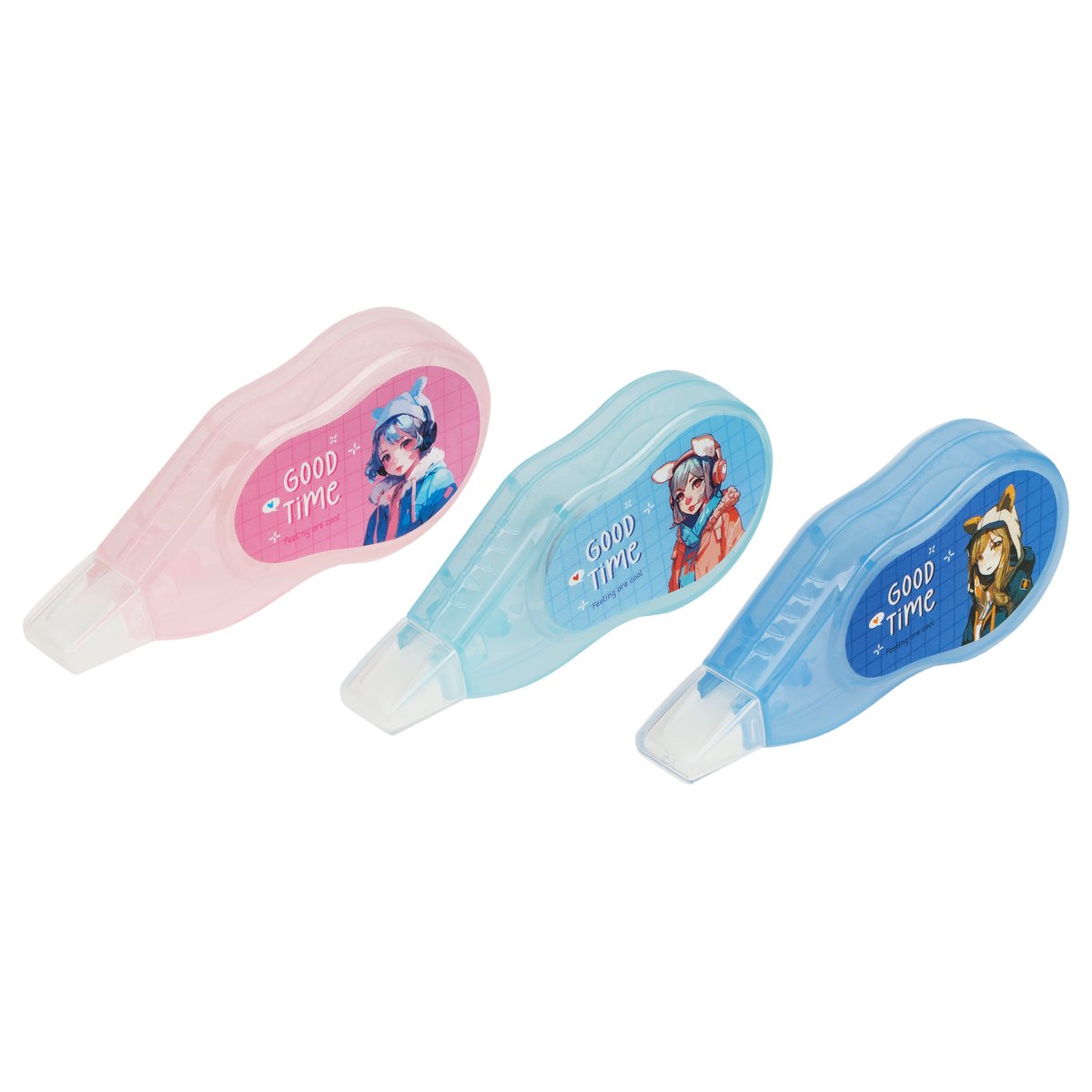 Корректирующая лента MESHU "Kawaii", 5 мм × 3 м, дисплей-бокс, ассорти 18 шт