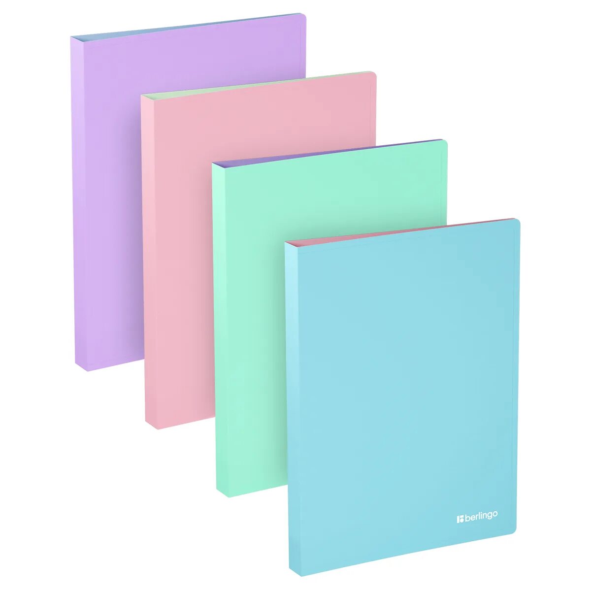 Berlingo papkasi "Haze" – 20 ta ichki faylli, A4, 14 mm, 600 mkm, ichki cho‘ntakli, soft-touch, Assorted