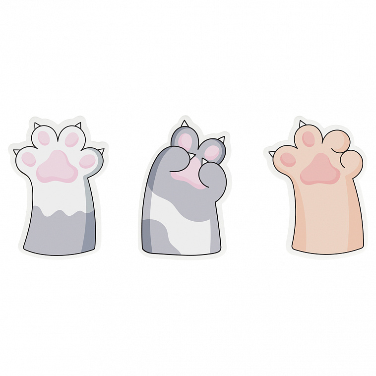 Самоклеящийся MeShu "Paws" блок фигурный, 40 л., европодвес, ассорти