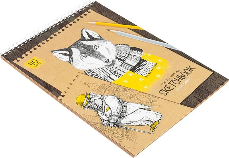 Скетчбук ArtSpace "Craft style" 40 л., А4, на гребне, крафт, 80 г/м²