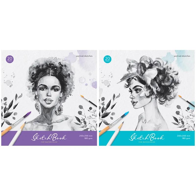 Скетчбук ArtSpace "Portrait" для акварели 20 л., 250×250, на склейке, 180 г/м²